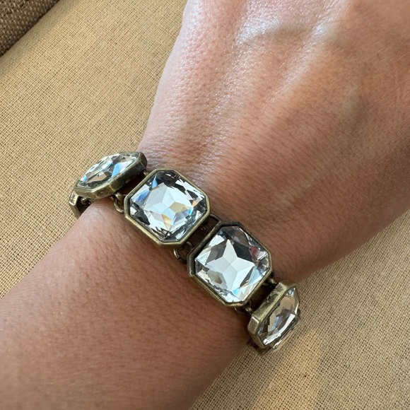 Retro Glam Square Cut Crystal Bracelet - Picture 1 of 3